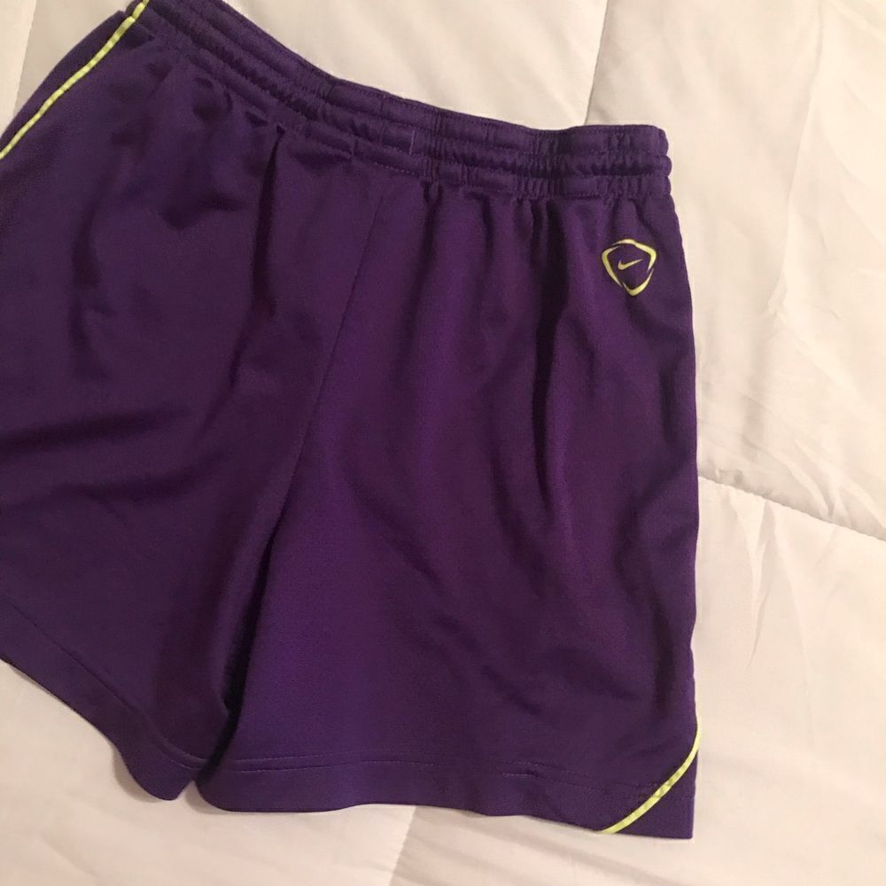 Nike Dri-Fit Shorts Purple/ Neon Green - Picture 6 of 7